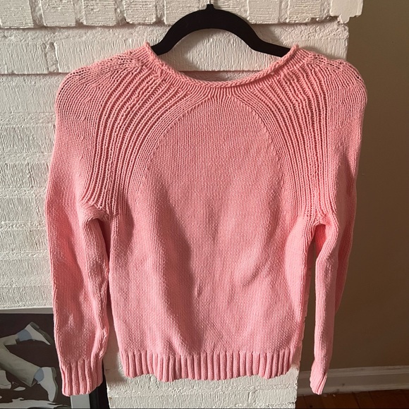 Bubble Gum Pink Rollover Collar Sweater - Picture 4 of 4